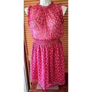 Maison d’Amelie Paris Chiffon Dress Floral Glitter Sleeveless Ruffle Size Medium